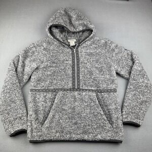 Ariat REAL Sherpa Fleece Hoodie Pullover Gray Aztec Trim Cozy Women's M